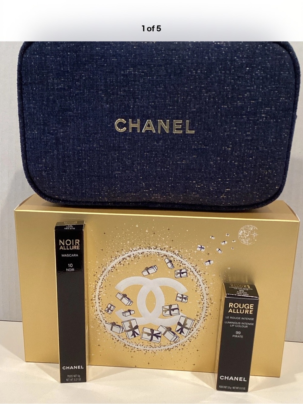 CHANEL Absolute Allure Set Holiday Purse Rouge lip 99 Pirate Red and Mascara